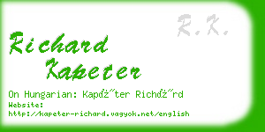 richard kapeter business card